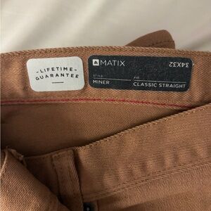 Matix Miner Classic Straight Pants — Tan Brown